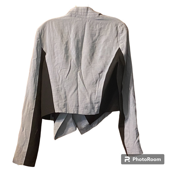 Rachel Roy Jacket Blazer M Combo Asymmetrical Vegan Suede Moto Style Biker - Picture 4 of 7